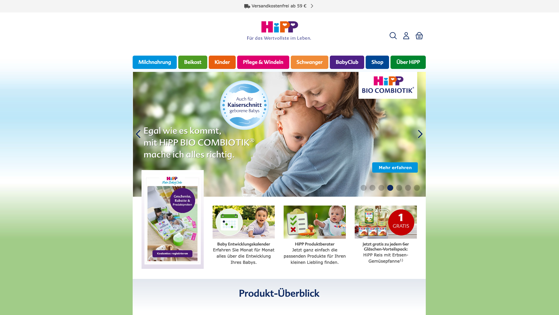 Bildschirmfoto www.hipp.de